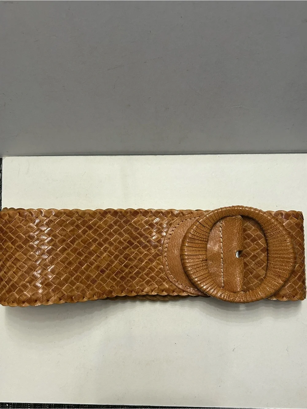 Vintage Talbots Wide Woven Genuine Leather Belt M